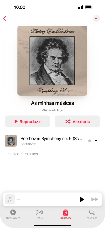 Vá até à categoria ou lista de reprodução pretendida e prima o ficheiro de música pretendido.