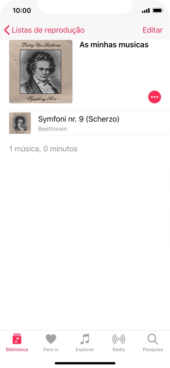 Prima firmemente o ficheiro de música pretendido até aparecer um menu no ecrã.