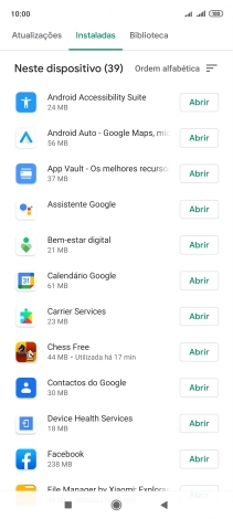 Prima a app pretendida.