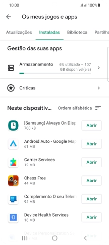 Prima a app pretendida.