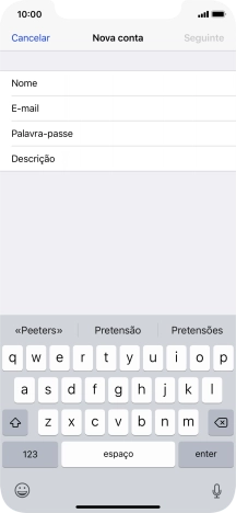 Prima E-mail e introduza o seu endereço de e-mail.