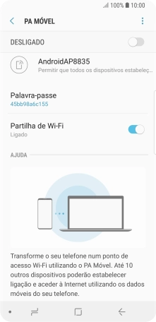 Prima o ícone de menu.