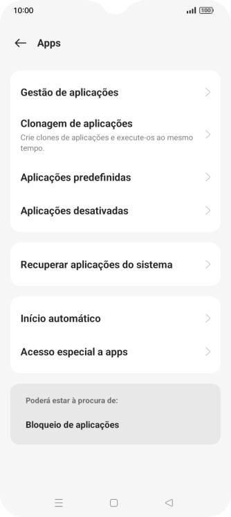 Prima Gestão de aplicações.