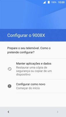 É possível transferir conteúdo de outro telefone quando o telefone for ativado antes da primeira utilização e quando o telefone tiver sido reiniciado. Quando esta imagem for mostrada no ecrã, o telefone está pronto para transferir conteúdo de outro telefone.