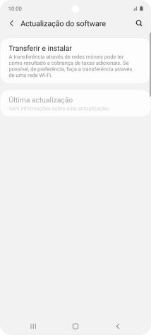 Prima Transferir e instalar. Se existir uma nova versão de software disponível, será agora indicado no ecrã. Siga as indicações no ecrã para atualizar o software do telefone.