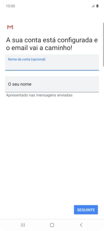 Prima O seu nome e introduza o nome do remetente pretendido.