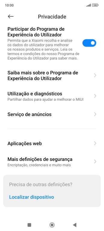 Prima Mais definições de segurança.