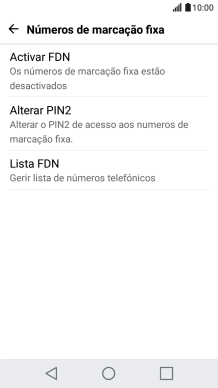 Prima Activar FDN para ativar a marcação permitida.