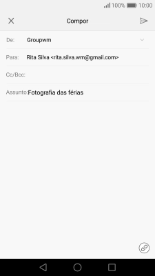 Prima o campo de escrita e escreva o texto do e-mail.