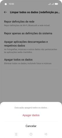 Prima Apagar dados.