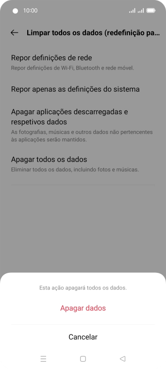 Prima Apagar dados.