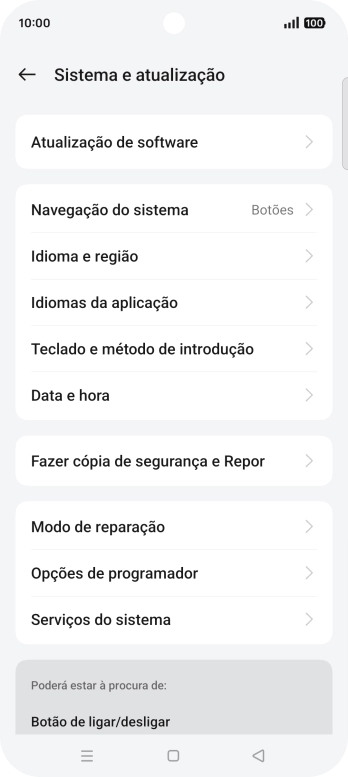 Prima Atualização de software. Se existir uma nova versão de software disponível, será agora indicado no ecrã. Siga as indicações no ecrã para atualizar o software do telefone.