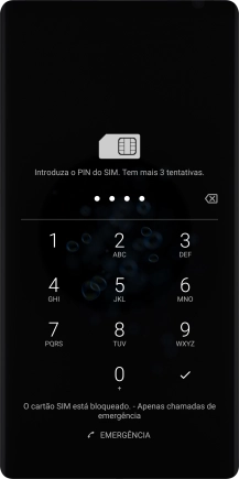 Se necessário, introduza o código PIN e prima o ícone para aceitar.