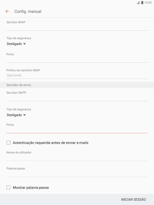 Prima Autenticação requerida antes de enviar e-mails para ativar a função.