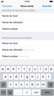 Prima Nome de utilizador e introduza o nome de utilizador da sua conta de e-mail na Vodafone.