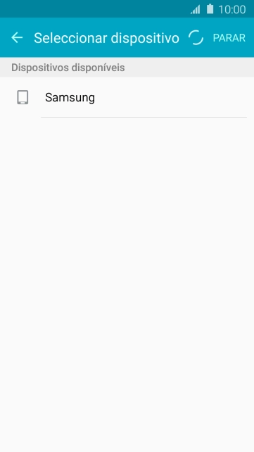 Prima o dispositivo Bluetooth pretendido e aguarde um momento enquanto o ficheiro é transferido.