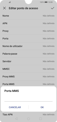 Introduza 80 e prima OK.