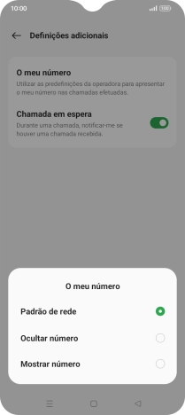 Prima Mostrar número para ativar a visualização do seu número.