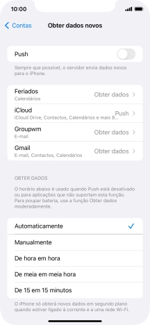 Se desativar a função, prima a definição pretendida.