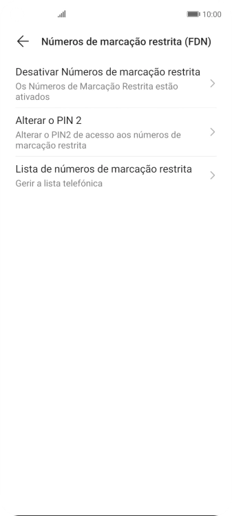 Prima Desativar Números de marcação restrita para desativar a marcação permitida.