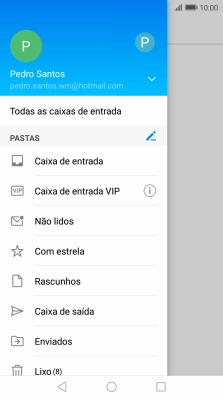 Prima a conta de e-mail pretendida.