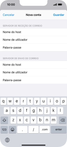 Prima Guardar. A sua conta de e-mail está agora configurada. Se pretender escolher definições adicionais para o servidor de receção e envio, siga os passos seguintes.
