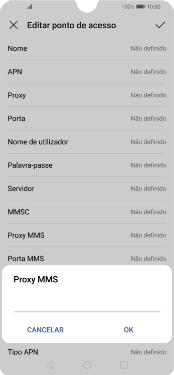 Introduza iproxy.vodafone.pt e prima OK.