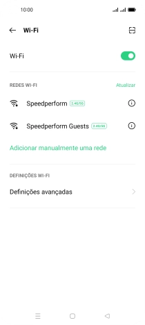 Prima a rede Wi-Fi pretendida.