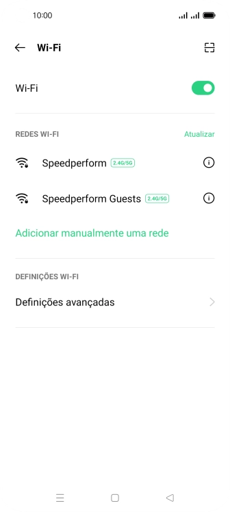 Prima a rede Wi-Fi pretendida.