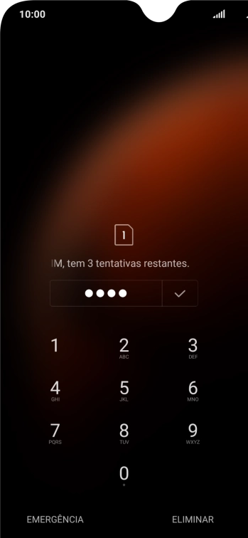 Se solicitado, deve introduzir o código PIN e premir o ícone para aceitar.