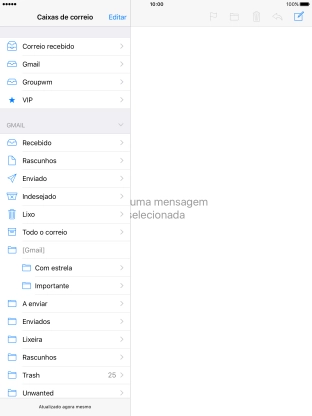 Prima a conta de e-mail pretendida.