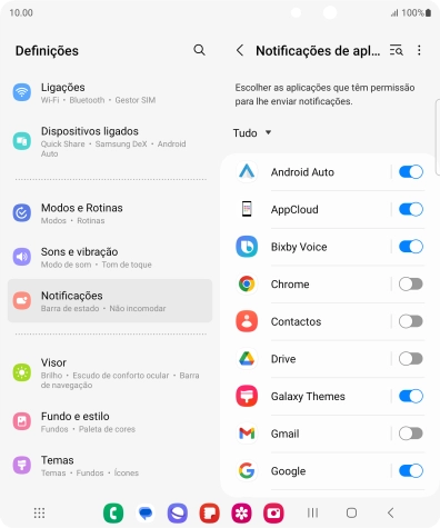 Prima a lista suspensa.