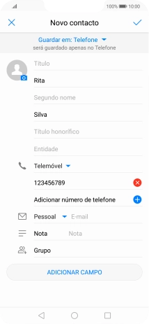 Prima o ícone para guardar.