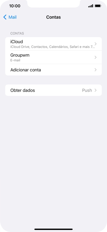 Prima o nome na conta de e-mail que acabou de criar.