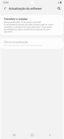 Prima Transferir e instalar. Se existir uma nova versão de software disponível, será agora indicado no ecrã. Siga as indicações no ecrã para atualizar o software do telefone.
