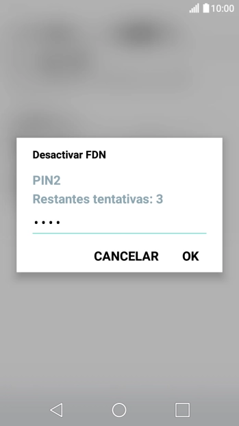 Introduza o código PIN2 e prima OK.