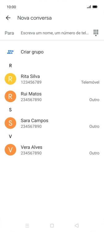 Prima o campo junto a 