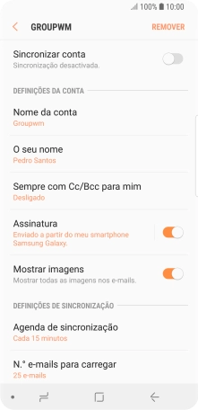 Prima Agenda de sincronização.