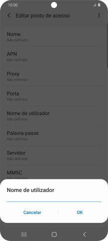 Introduza vodafone e prima OK.
