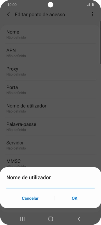 Introduza vodafone e prima OK.