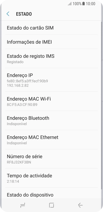 Prima  Informações de IMEI.