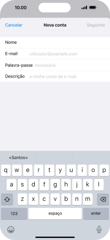 Prima E-mail e introduza o seu endereço de e-mail.