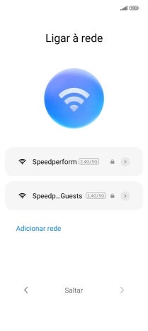 Prima a rede Wi-Fi pretendida.