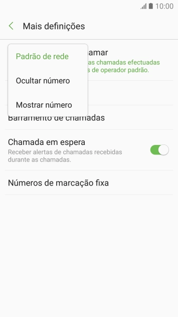 Prima Mostrar número para ativar a visualização do seu número.
