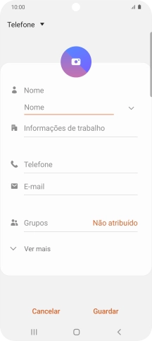 Prima a lista suspensa da lista de contactos.
