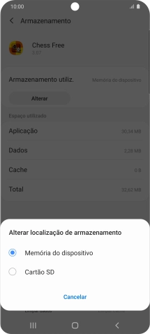 Prima o nome do cartão de memória.