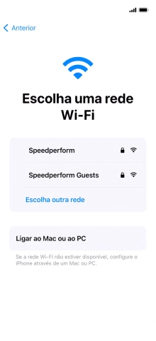 Prima a rede Wi-Fi pretendida.