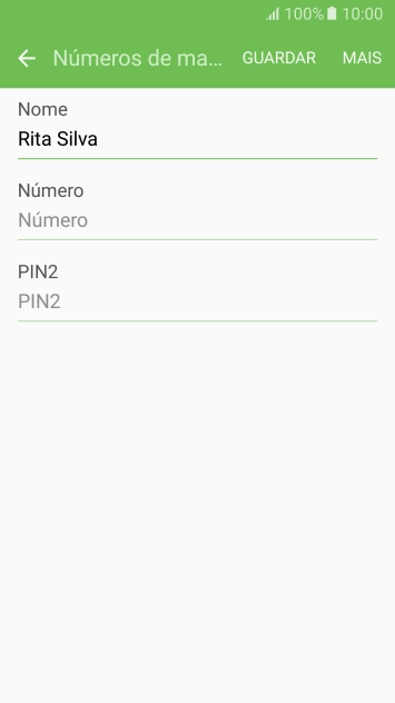 Prima Número e introduza o número de telefone pretendido.