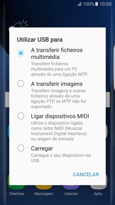 Prima A transferir ficheiros multimédia para ativar a função.
