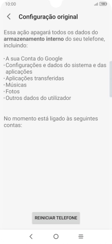 Prima REINICIAR TELEFONE.